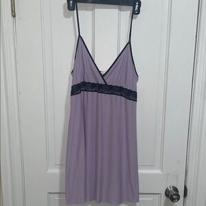 Lavender Lace Trim Chemise Nightgown
